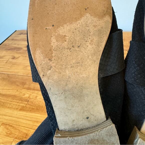 Free People At Ease Black Leather Embossed Slip On Loafers Size 41.5 - Picture 6 of 7